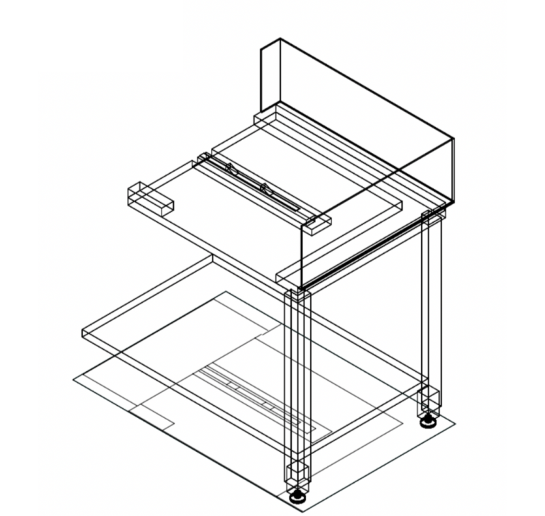 Corner Bench, F.E.D, E-90D Fagor, with Introduction of Basket, Right Side, Stainless Steel 