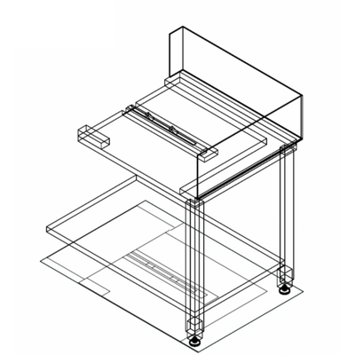 F.E.D E-90D Fagor | Stainless Steel Corner Bench | with Introduction of Basket | Right Side