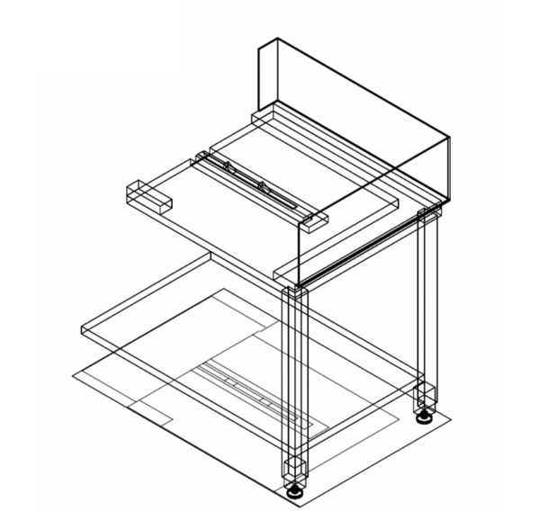 Corner Bench, F.E.D, E-90D Fagor, with Introduction of Basket, Right Side, Stainless Steel 