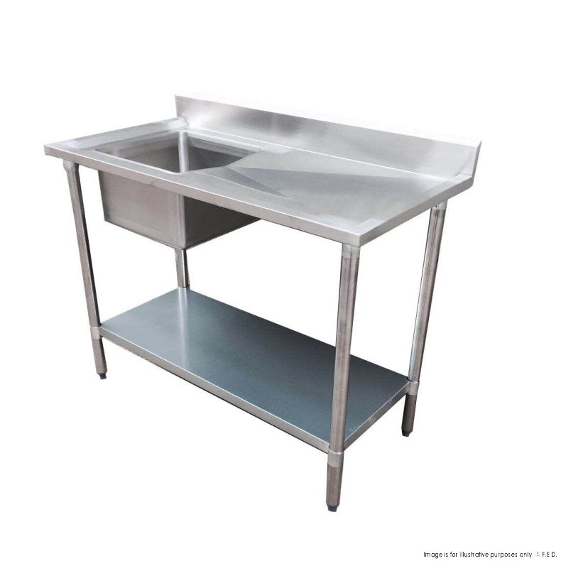 Modular Systems 1200-6-SSBL | Economic 304 | Grade SS Left Sink I Stainless Steel Sink Bench I Single Sink