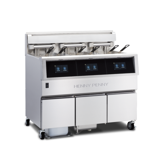 Henny Penny OFE513 | F5 Low Oil Volume Touch Screen Fryer Systems | Three Well | Open Fryer | Electric