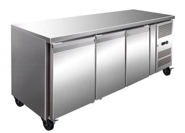 3 Door Freezer, F.E.D, GN3100BT, Tropicalised, Gastronorm, Bench Freezer
