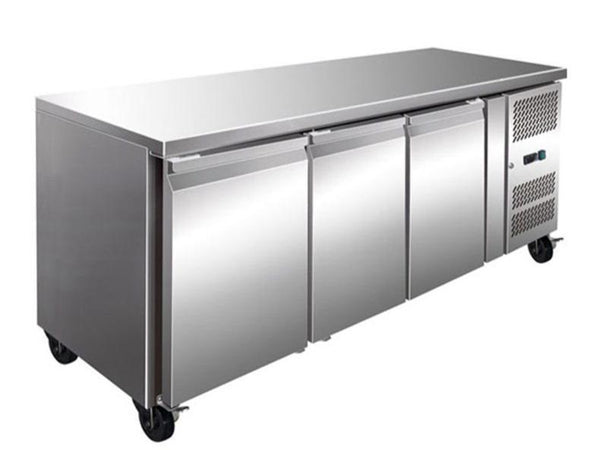 3 Door Freezer, F.E.D, GN3100TN, Tropicalised, Gastronorm, Workbench Fridge