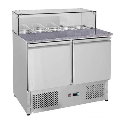 F.E.D GNS900E I 2 Door Compact Fridge I Workbench Fridge I 257 Litre I Marble top
