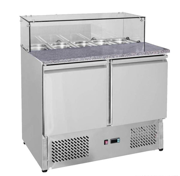 Compact Fridge, F.E.D, GNS900E, 2 Door, Workbench, Fridge, 257 Litre, Marble top