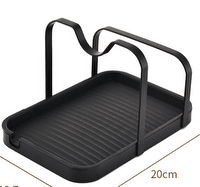 AluChef AP-ACC-HOLDER-L | Spoon Rest/Aluchef Lid Holder | Powder Coated Steel | Plastic Insert | Black Grey | Large