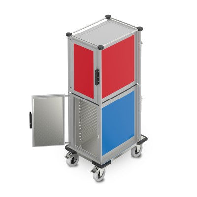Hupfer ISOBOX-HOT-COLD-TALL-KIT Mobile Heated & Refrigerated Double Stacked Trolley I 30 GN 1×1mm