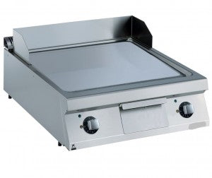 Zanussi 392401 I EVO 900 I Gas Cooker I Smooth I Brushed Chrome I Horizontal Plate I Fry Top I 800mm