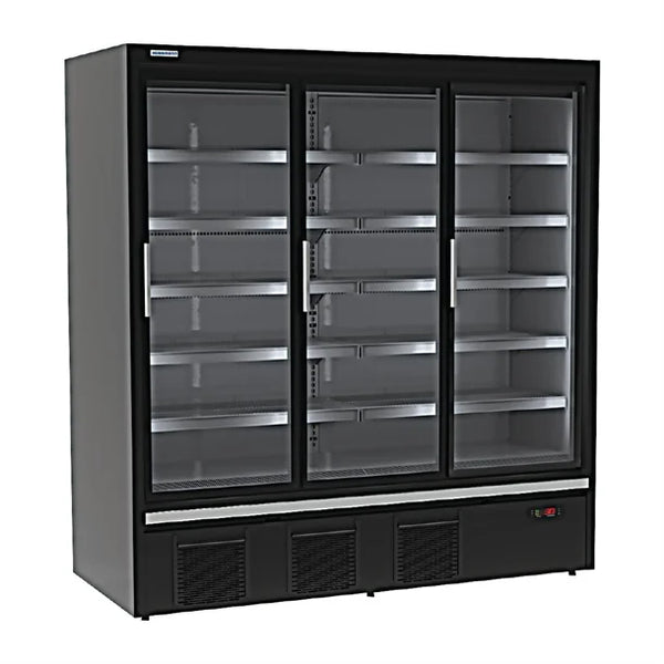 Hussmann H2TLDS-19 Self-Contained Multideck Glass 3-Door Freezer