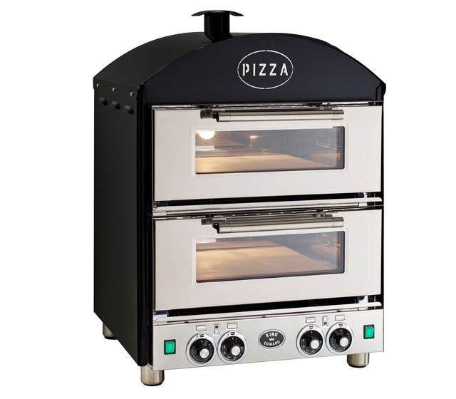 King Edward PK2/BLK I Pizza Oven I Double Deck Pizza Oven I with Cordierite I Stone Base Oven