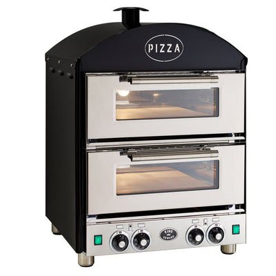King Edward PK2/BLK I Pizza Oven I Double Deck Pizza Oven I with Cordierite I Stone Base Oven