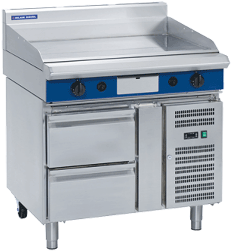 Gas Griddle, Blue Seal, GP518-RB, 1200mm, Fridge Base, Flat Top Griddle