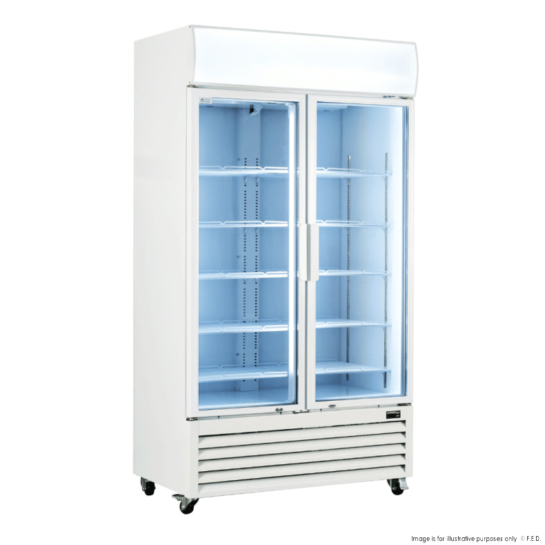 F.E.D LG-1000P I Thermaster I Double Door Fridge I White Fridge I Upright Beverage Fridge