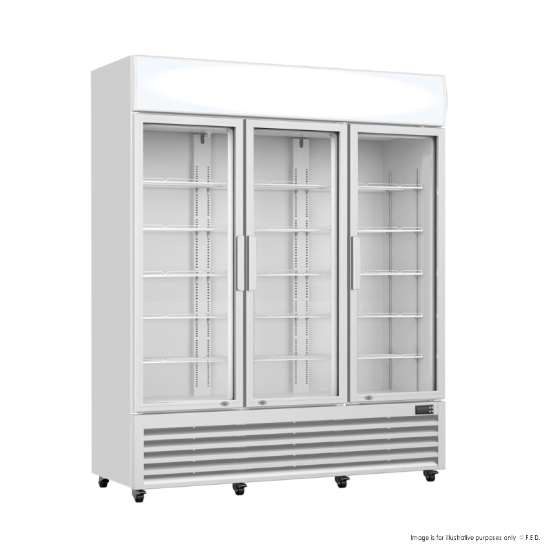F.E.D LG-1203P I Thermaster I Commercial Glass Doors I 3 Door Fridge I Upright Beverage Fridge