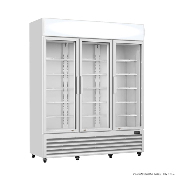 F.E.D LG-1203P I Thermaster I Commercial Glass Doors I 3 Door Fridge I Upright Beverage Fridge