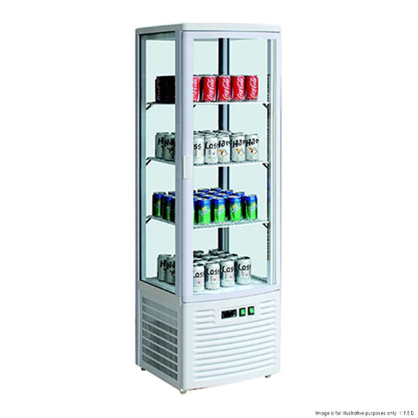 F.E.D LSC235 I Four-Sided Ivory White I Single Glass Door I Upright Beverage Fridge
