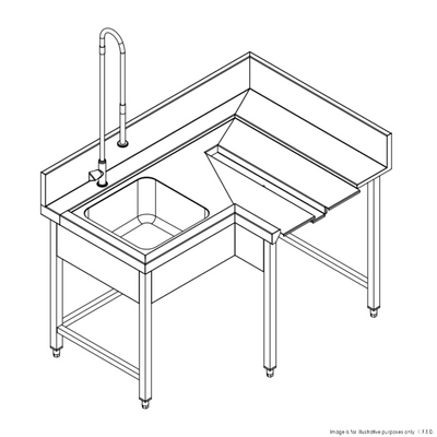 F.E.D MCFD-1000I Fagor I Pre Rinsing I Stainless Steel Sink Bench I w/ Introductor of Basket
