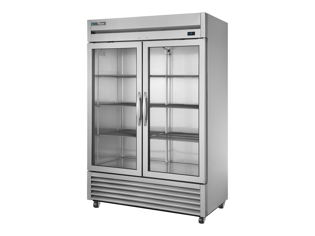 True Refrigeration T-49G-HC-FGD01 Upright Foodservice Refrigerator | 2 Full Glass Swing Doors | 914 Litres