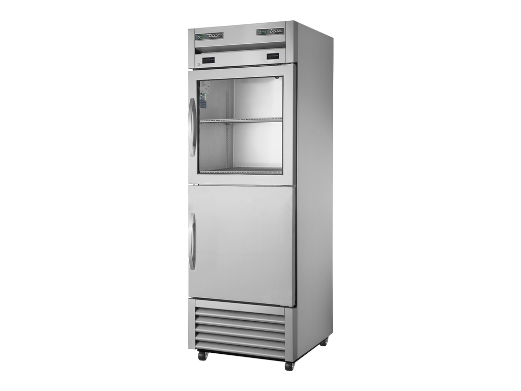 True Refrigeration T-23DT-1-G-1-HC~FGD01 Upright Foodservice "Dual Temperature" Cabinet | Split Half Glass + Half Solid Swing Doors | 356 Litres