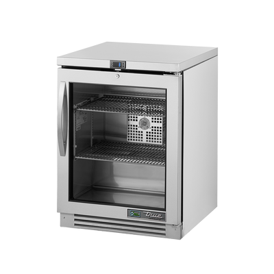 True Refrigeration TUC-24G-HC-FGD01 RH Undercounter Foodservice Refrigerator | 1 Glass Swing Door | 94 Litres | Right Door Opening