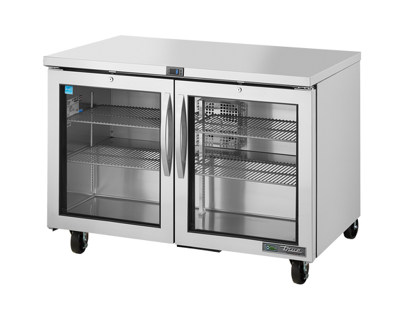 True Refrigeration TUC-48G-HC~FGD01 Undercounter Foodservice Refrigerator | 2 Glass Swing Doors | 278 Litres