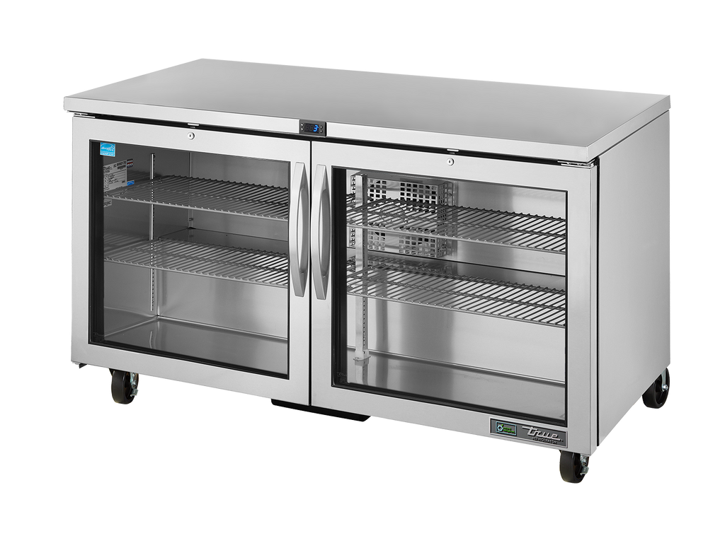 True Refrigeration TUC-60G-HC~FGD01 Undercounter Foodservice Refrigerator | 2 Glass Swing Doors | 375 Litres