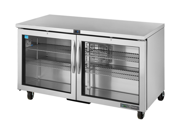 True Refrigeration TUC-60G-HC~FGD01 Undercounter Foodservice Refrigerator | 2 Glass Swing Doors | 375 Litres