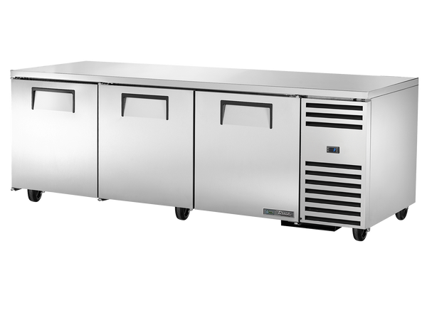 True Refrigeration TUC-93-HC Deep Undercounter Refrigerator | 3 Solid Swing Doors | 760 Litres