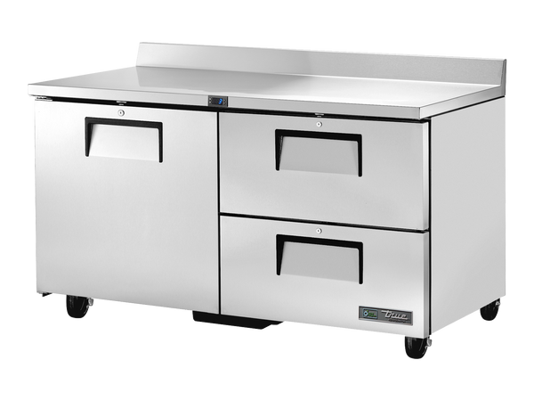 True Refrigeration TWT-60D-2-HC Worktop Counter Refrigerator | 2 Drawers + 1 Solid Swing Door | 226 Litres
