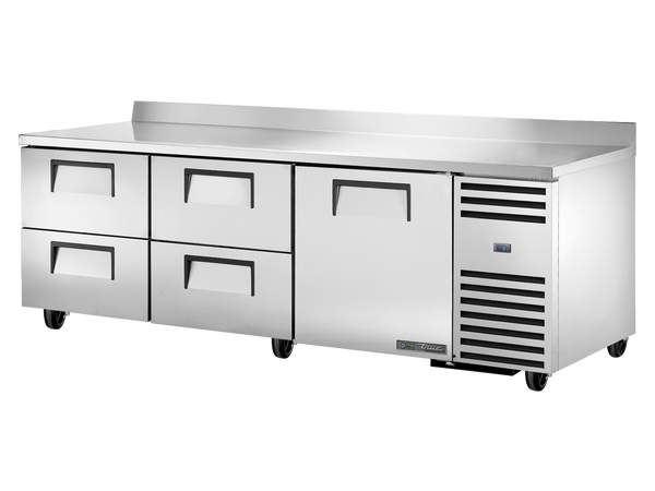 True Refrigeration TWT-93D-4-HC Deep Worktop Counter Refrigerator | 4 Drawers + 1 Solid Swing Doors | 457 Litres