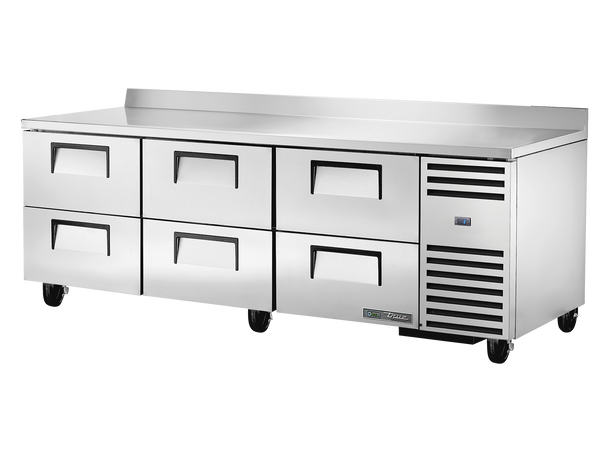 True Refrigeration TWT-93D-6-HC Deep Worktop Counter Refrigerator | 6 Drawers | 307 Litres
