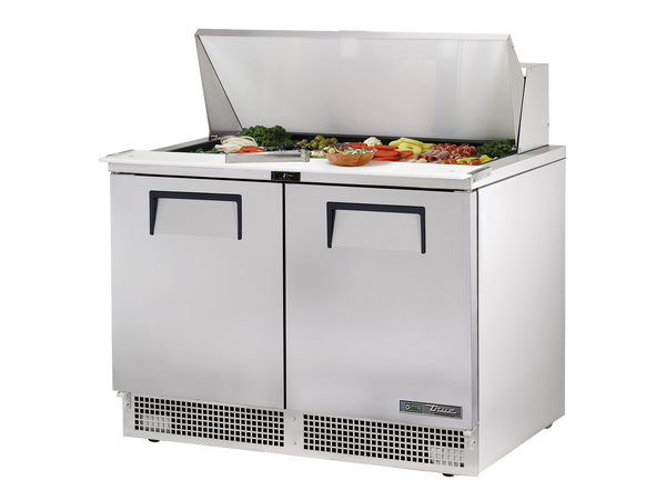 True Refrigeration TFP-48-18M-HC Prep Table Refrigerators | 18x 1/6 Top Pans | 2 Solid Swing Doors | 501 Litres