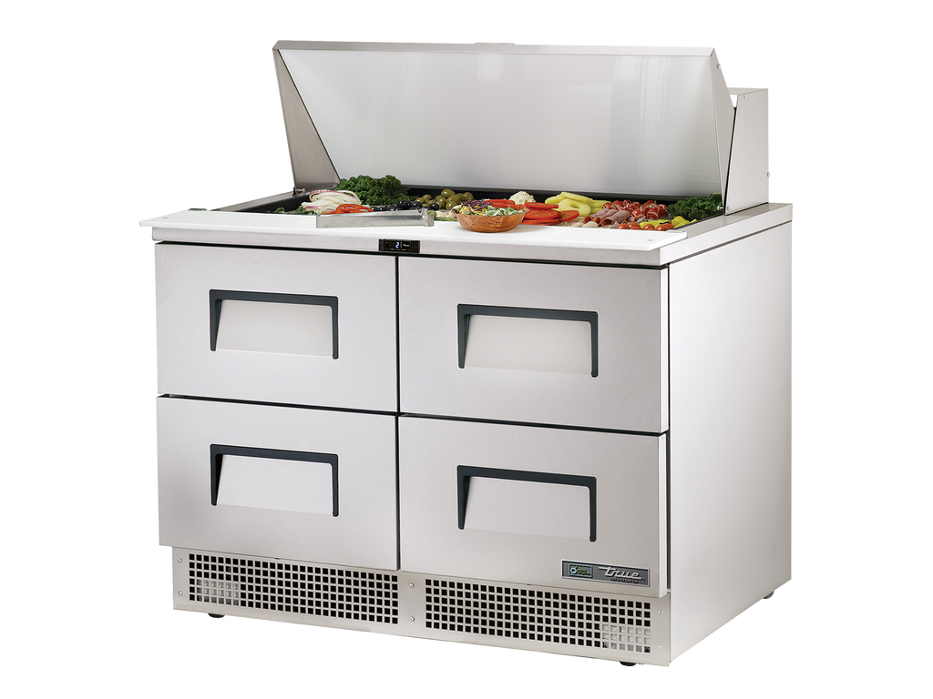 True Refrigeration TFP-48-18M-D-4-HC Prep Table Refrigerators | 18x 1/6 Top Pans | 4 Drawers | 501 Litres