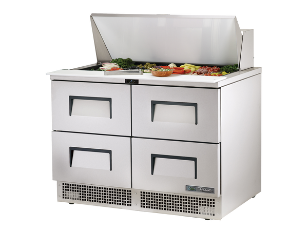 True Refrigeration TFP-48-18M-D-4-HC Prep Table Refrigerators | 18x 1/6 Top Pans | 4 Drawers | 501 Litres