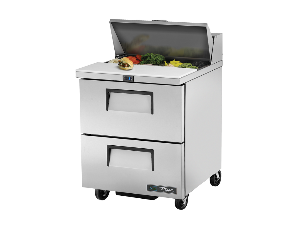 True Refrigeration TSSU-27-08D-2-HC Prep Table Refrigerators | 8x 1/6 Top Pans | 2 Drawers | 184 Litres