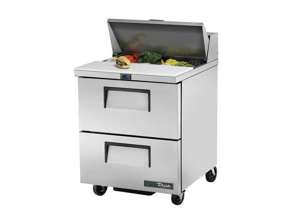 True Refrigeration TSSU-27-08D-2-HC Prep Table Refrigerators | 8x 1/6 Top Pans | 2 Drawers | 184 Litres
