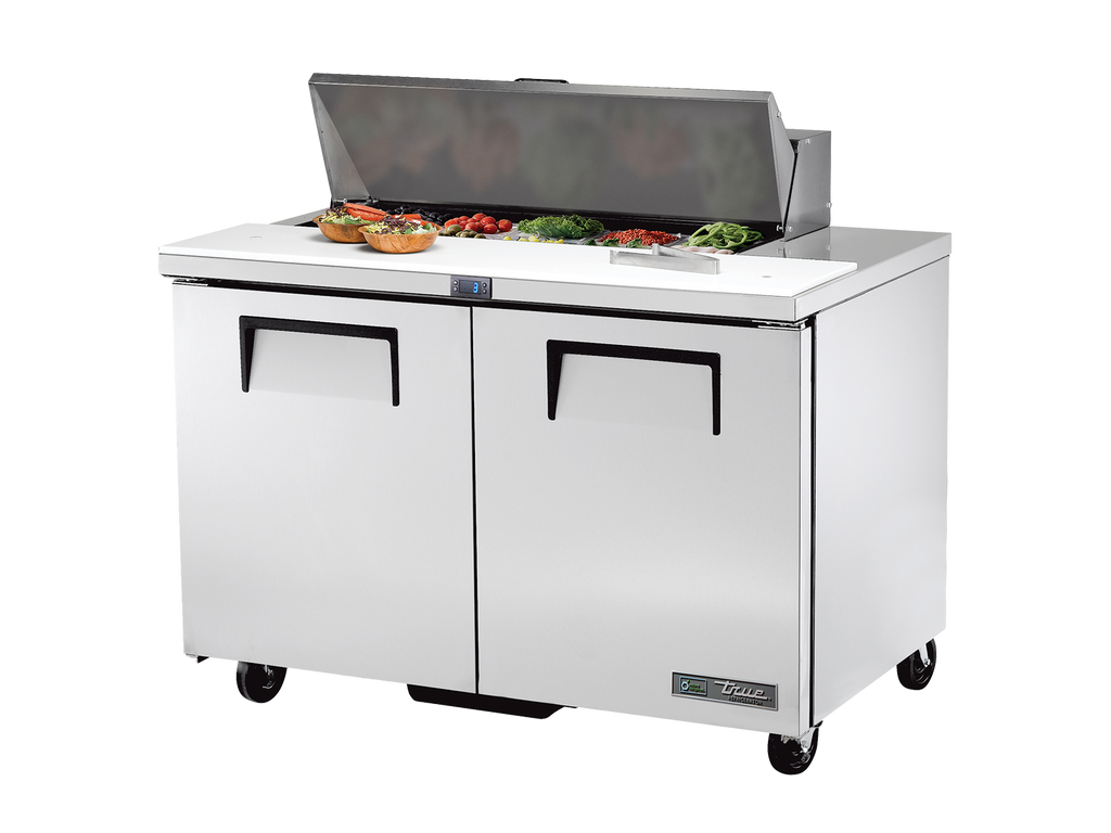 True Refrigeration TSSU-48-10-HC Prep Table Refrigerators | 10x 1/6 Top Pan | 2 Solid Swing Doors | 340 Litres