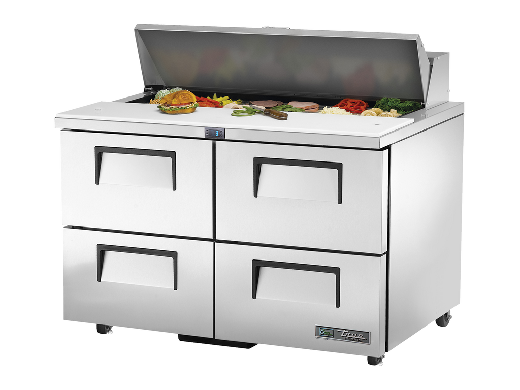 True Refrigeration TSSU-48-12D-4-HC Prep Table Refrigerators | 12x 1/6 Top Pans | 4 Drawers | 340 Litres