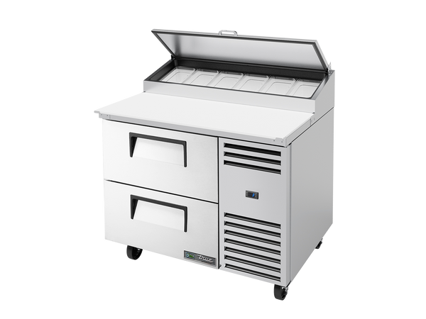 True Refrigeration TPP-AT-44D-2-HC Pizza Prep Table Refrigerator | 6x 1/3 Top Pans | 2 Drawers | 323 Litres