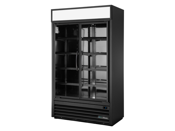 True Refrigeration TVM-48SL-HC~VM01 Visual Retail Merchandiser Refrigerator | 2 Glass Swing Doors | Reduced Depth | 501 Litres