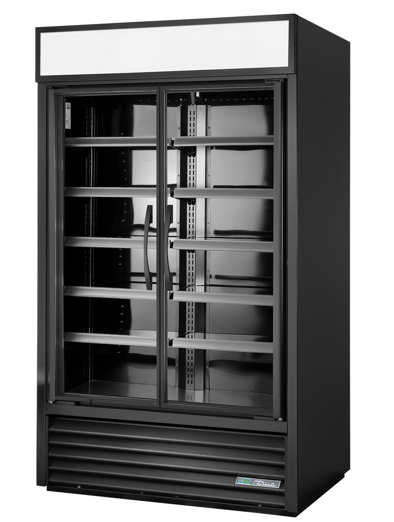 True Refrigeration TVM-48-HC~VM01 Visual Retail Merchandiser Refrigerator | 2 Glass Swing Doors | 670 Litres