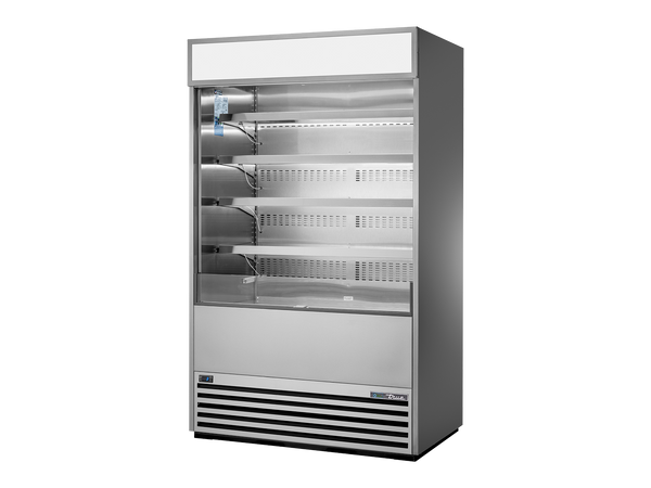 True Refrigeration TOAM-48-HC~TSL01 Upright Open Multideck Refrigerator + Illuminated Sign Panel | 547 Litres