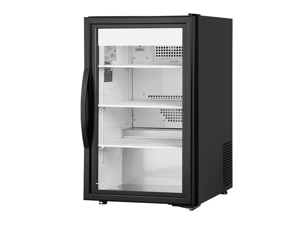 True Refrigeration GDM-06-34-HC~TSL01 Counter-Top Retail Merchandiser Refrigerator | 1 Glass Swing Door | 135 Litres | Black