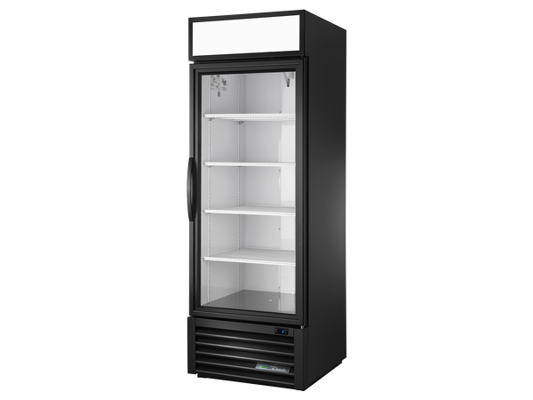 True Refrigeration GDM-23-HC~TSL01 Upright Retail Merchandiser Refrigerator | 1 Full Glass Swing Door | 445 Litres | Black