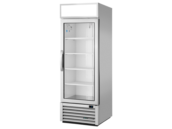 True Refrigeration GDM-23-HC~FGD01 Upright Retail Merchandiser Refrigerator | 1 Full Glass Swing Door | 445 Litres | Stainless Steel