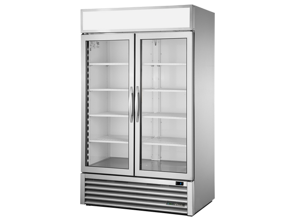 True Refrigeration GDM-43-HC~FGD01 Upright Retail Merchandiser Refrigerator | 2 Full Glass Swing Door | 756 Litres | Stainless Steel