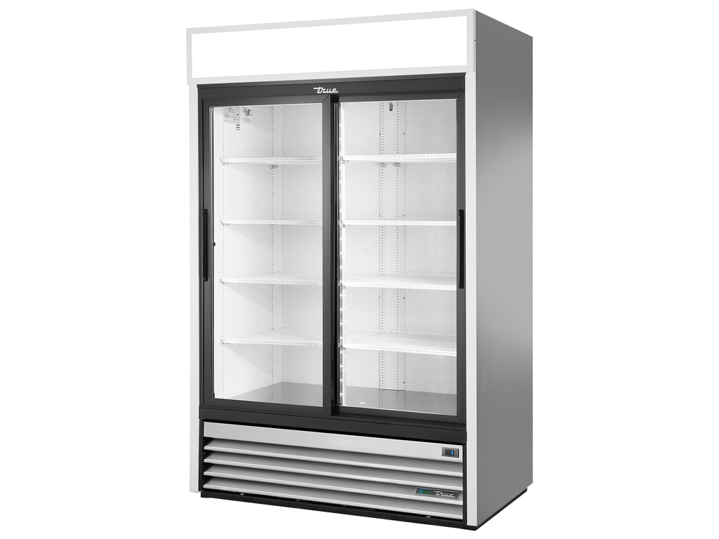 True Refrigeration GDM-47-HC-LD Upright Retail Merchandiser Refrigerator | 2 Full Glass Slide Doors | 844 Litres