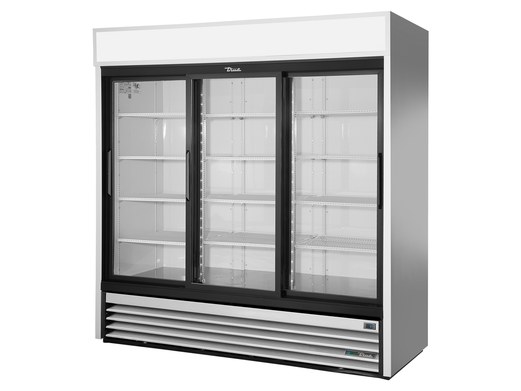 True Refrigeration GDM-69-HC-LD Upright Retail Merchandiser Refrigerator | 3 Full Glass Slide Doors | 1953 Litres
