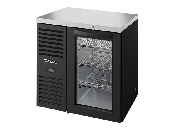 True Refrigeration TBR32-RISZ1-L-B-G-2 Bar Refrigerator | 1 Glass Swing Door | Black | 290 Litres