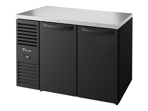 True Refrigeration TBR48-RISZ1-L-B-SS-2 Bar Refrigerator | 2 Solid Swing Door | Black | 440 Litres